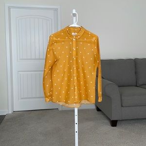 Sezane Ochre & Ecru Polka Dots Ann Shirt | Size 38